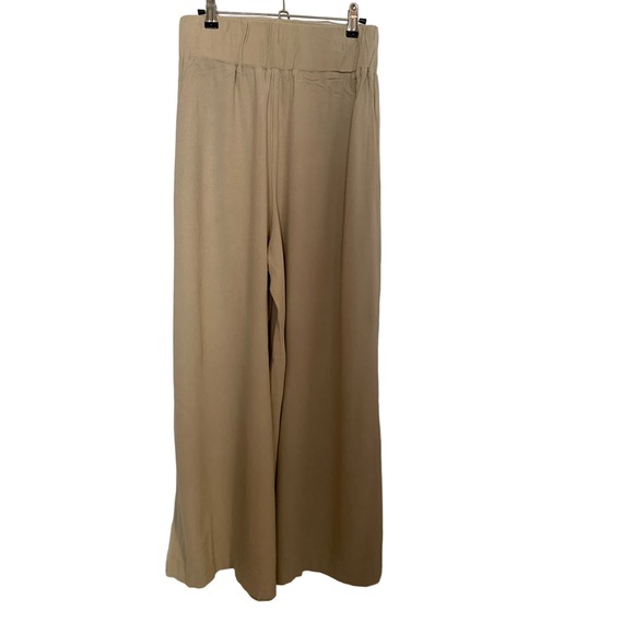 Free People Small Beige Wide Leg Rayon Pull On Khaki High Rise Women's Pant - Picture 1 of 8